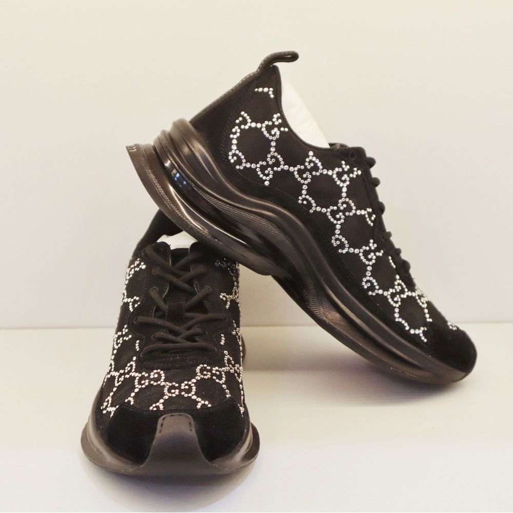 Black rhinestone, Gucci sneakers